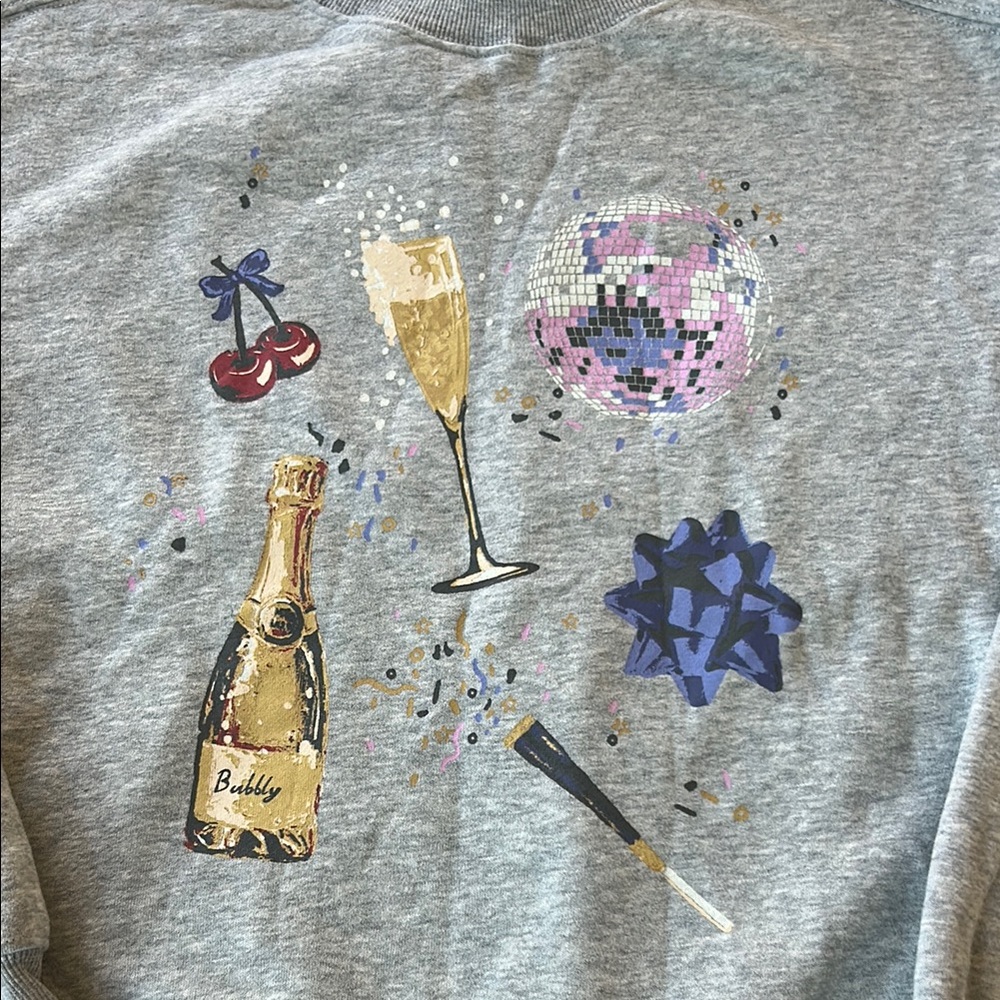 Gray 'Bubbly' Champagne & Party Icons Sweatshirt